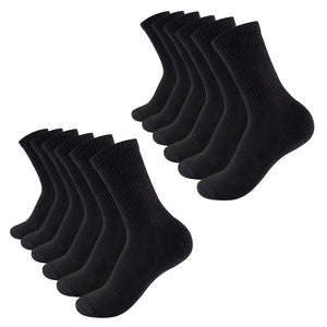 Mens 12 Pack Half Terry Sports Socks (Black)