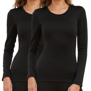 Womens 2PK Black Thermal Top