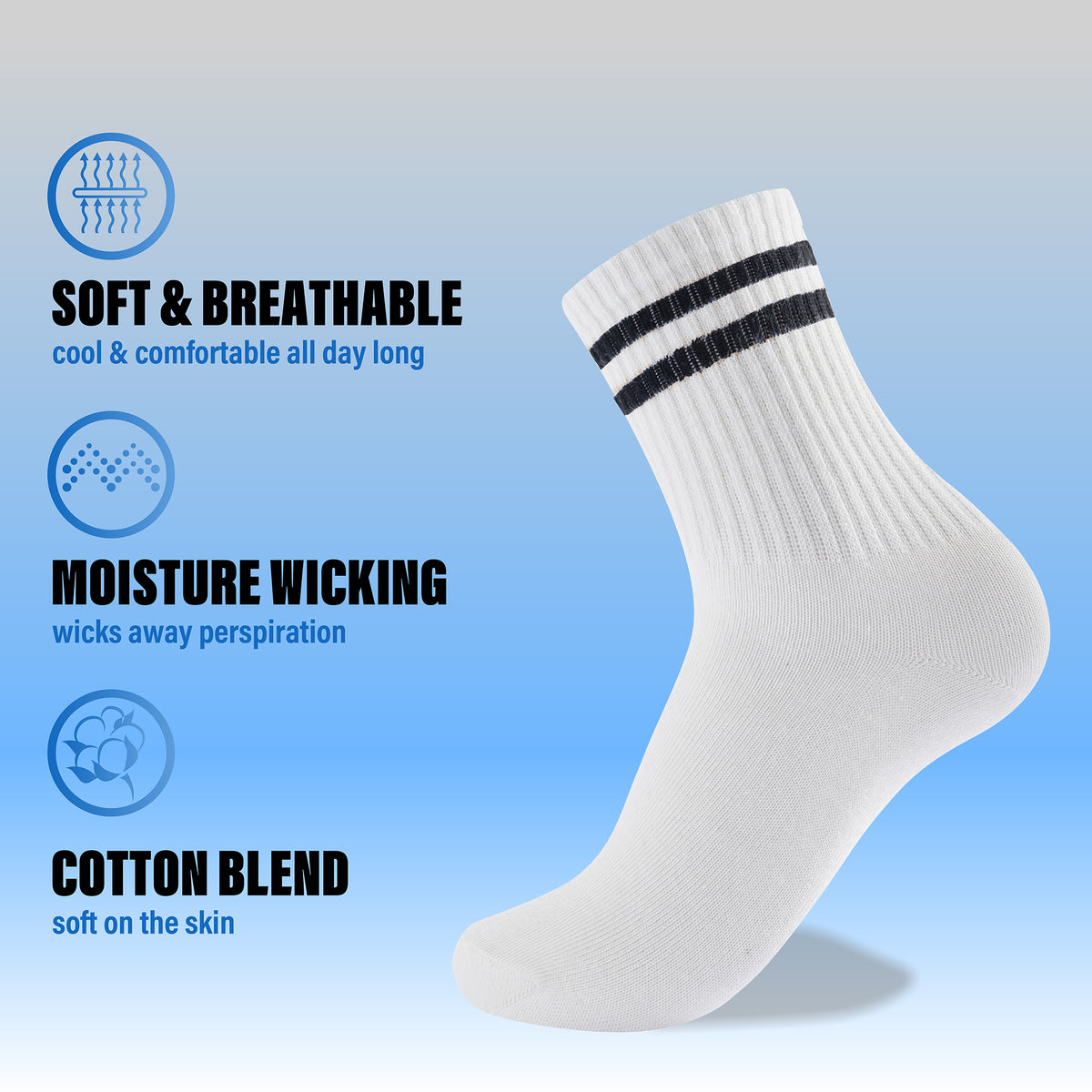 Boys 8pk Sports White Ankle Socks