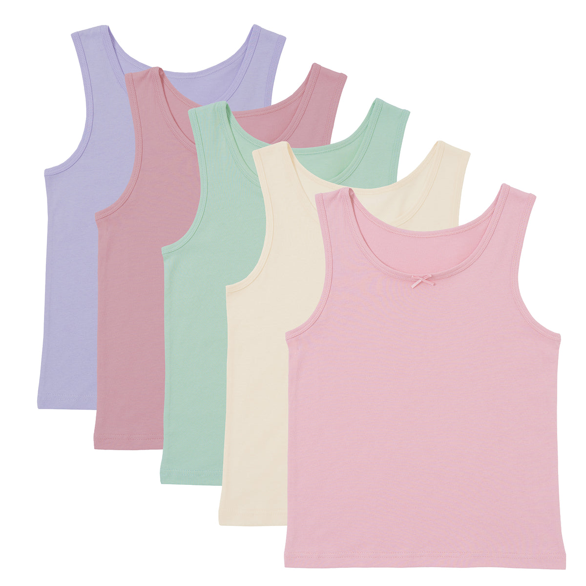 Girls Assorted 5 Pack Vests