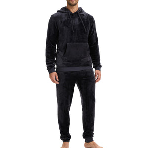 Mens Flannel and Sherpa Lined Grey Pyjama Set