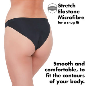 Womens 5PK No VPL Black Bikini Briefs