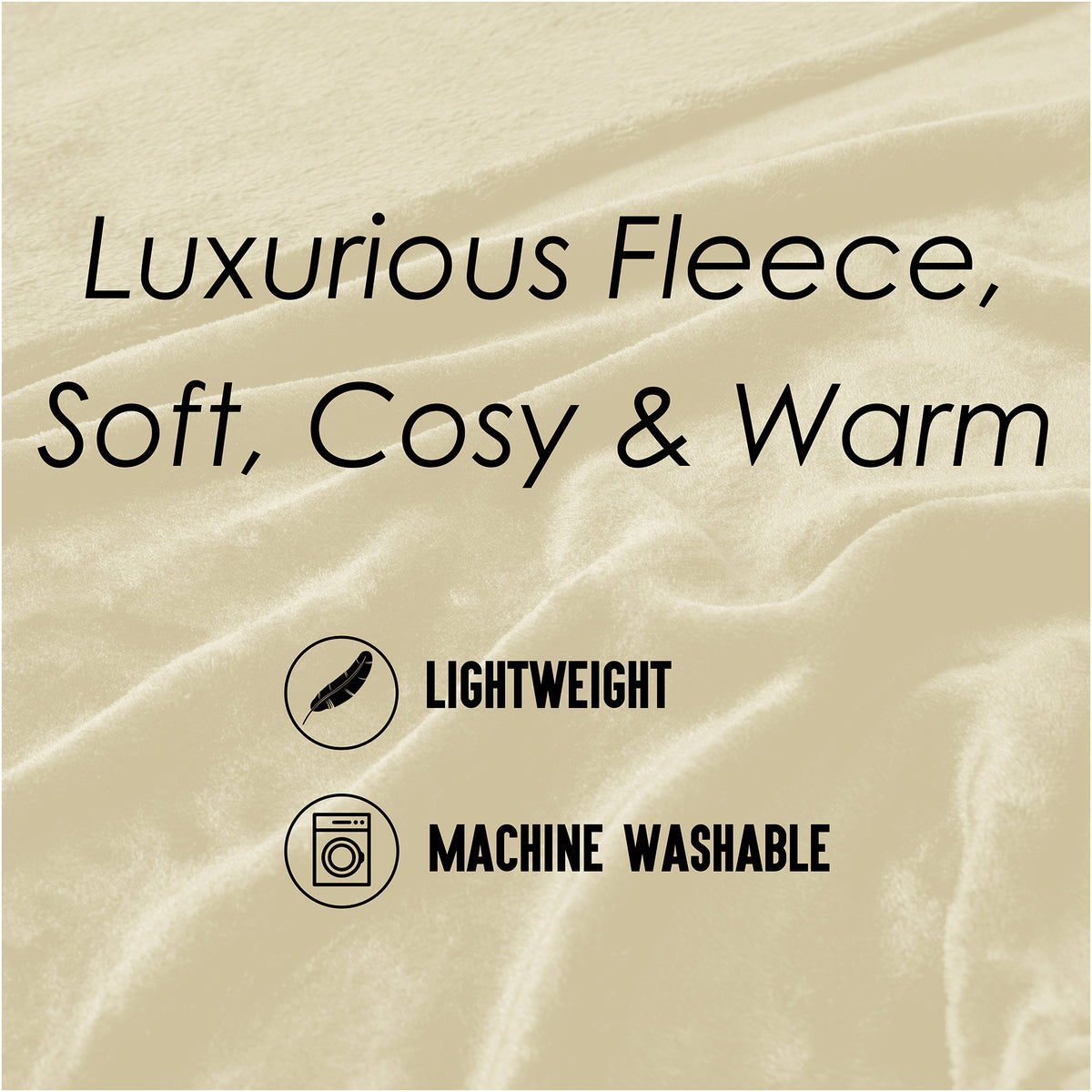 Flannel Fleece Blanket Beige