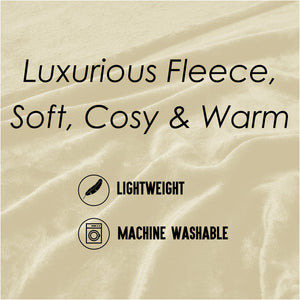 Flannel Fleece Blanket Beige