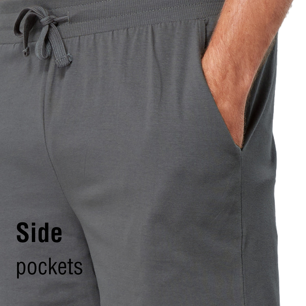 Dark Grey Open Leg Lounge Pants With Ribbed Waistband