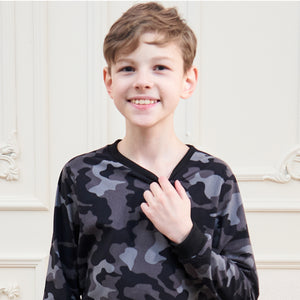 Boys Grey Camo Pyjama Set
