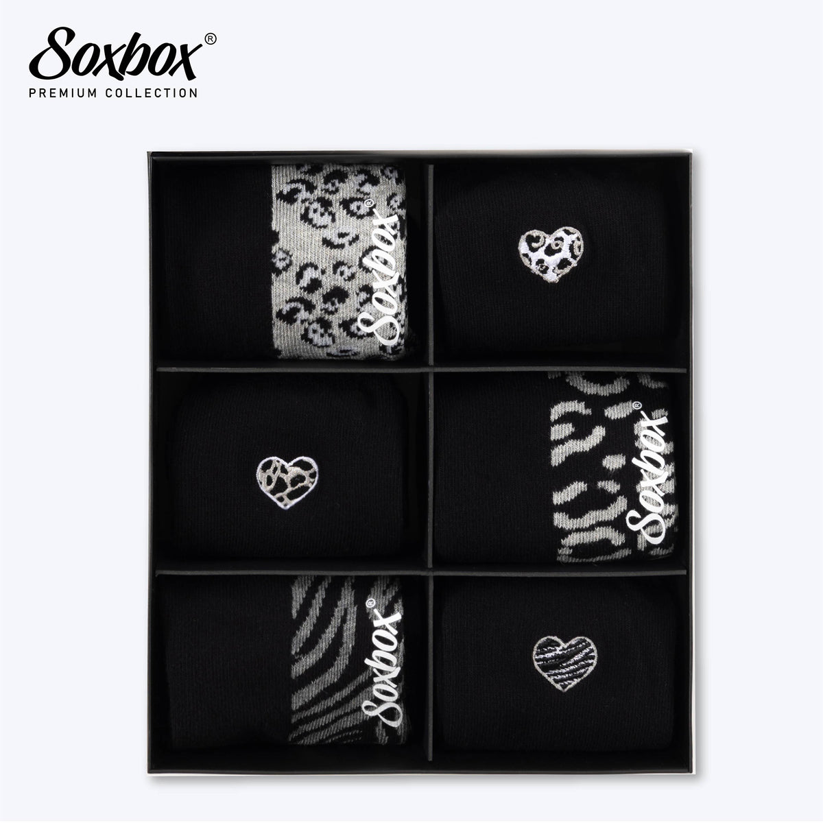 Womens 6PK Soxbox Embroidery Socks