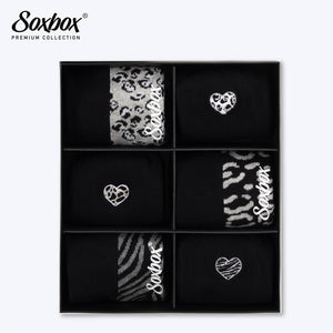 Womens 6PK Soxbox Embroidery Socks