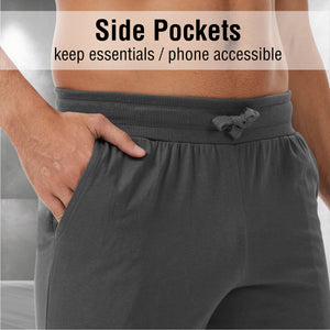 2PK Mens Black/Grey Lounge Pants- Cuffed