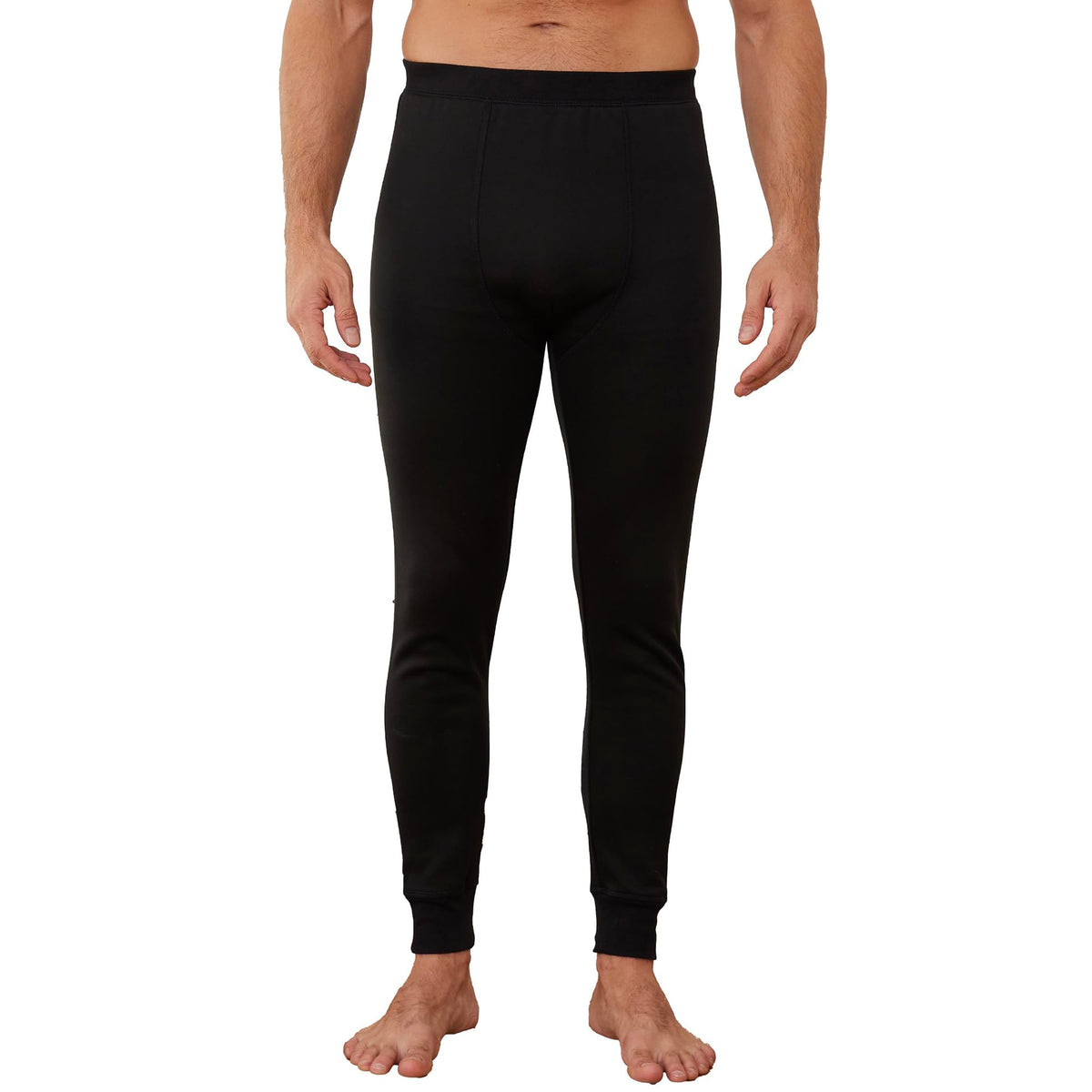 Mens Cosy Black Thermal Long Johns