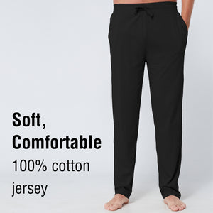 Black Open Leg Lounge Pants With Ribbed Waistband