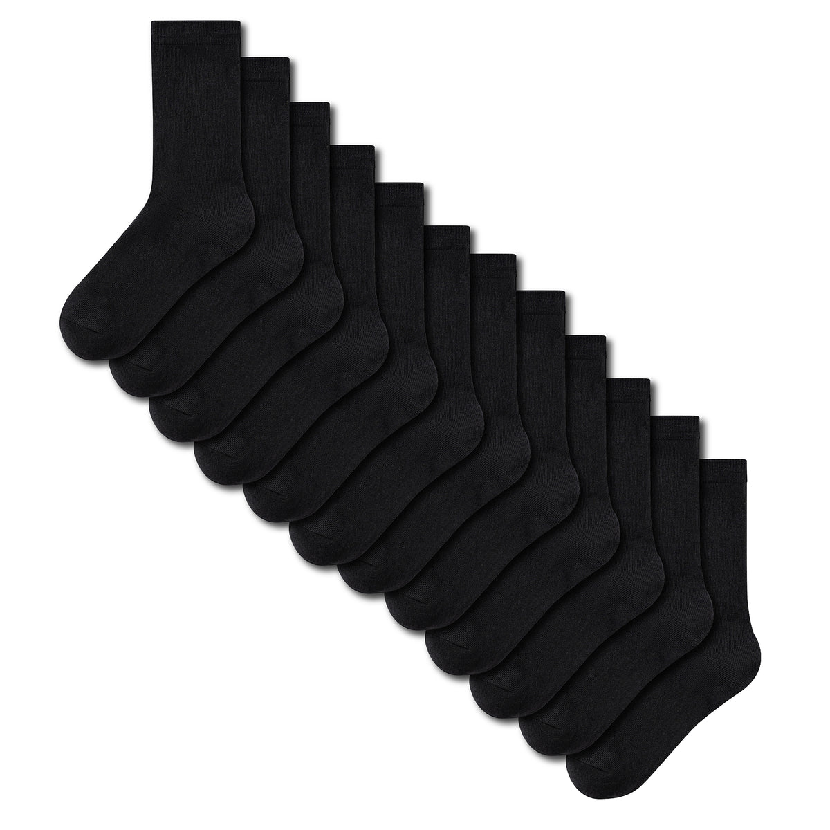 Kids 12 Pack Soft Black Ankle Socks