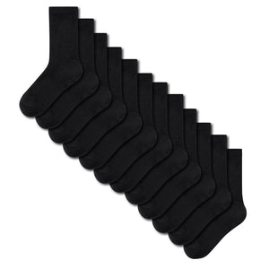 Kids 12 Pack Soft Black Ankle Socks