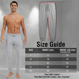 Mens 2PK Khaki/Grey Lounge Pants - Cuffed