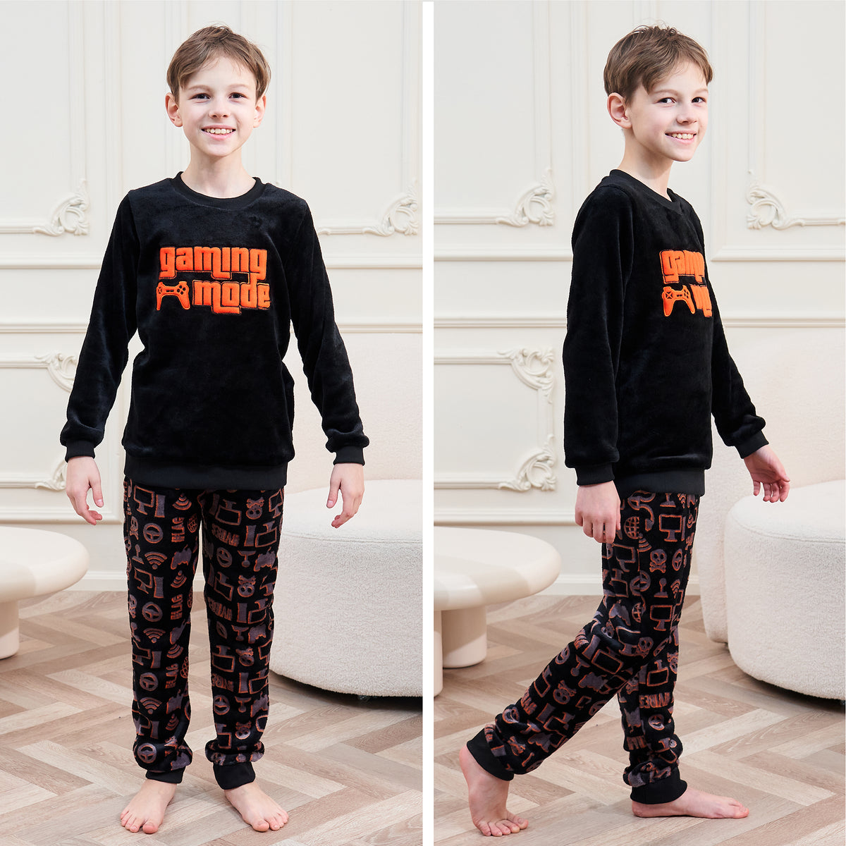 Boys Thick Fleece Pyjamas Gaming Mode