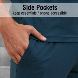 Mens 3PK Short Sleeved Long Blue/Grey Pyjamas Set