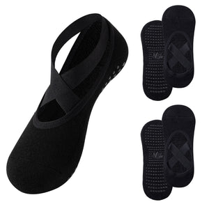 Womens 4pk Black Ballerina Socks