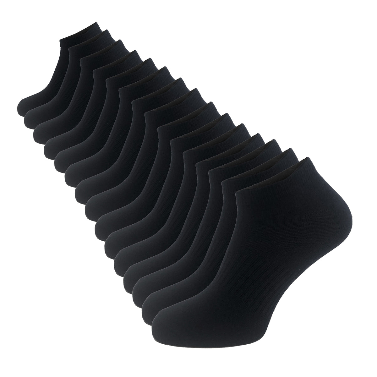 Ladies 15 Pack Cotton Blend Black Trainer Liners