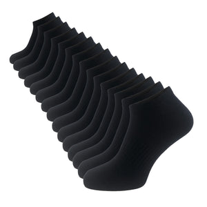 Ladies 15 Pack Cotton Blend Black Trainer Liners