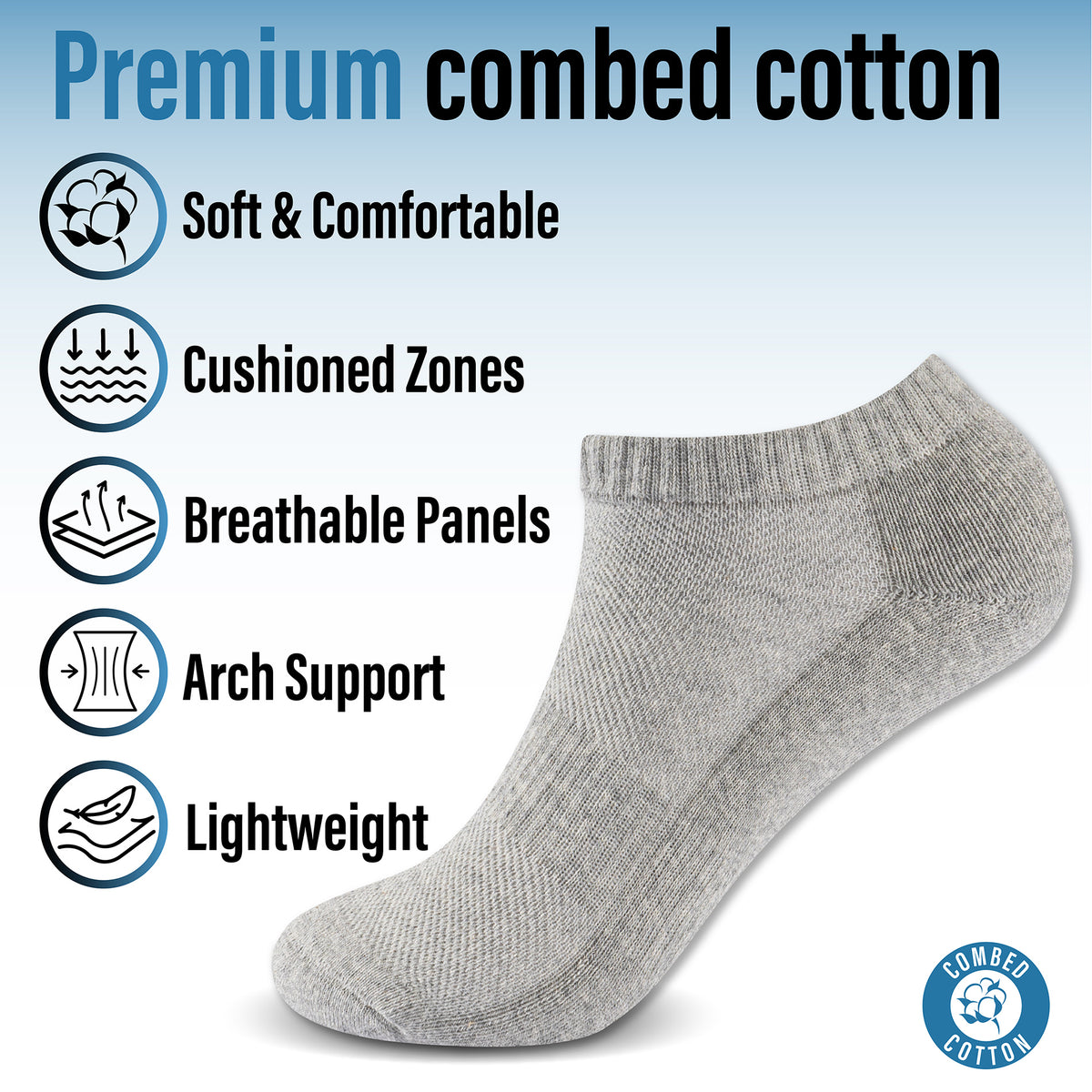 Mens 12pk Half Terry Assorted Trainer Socks