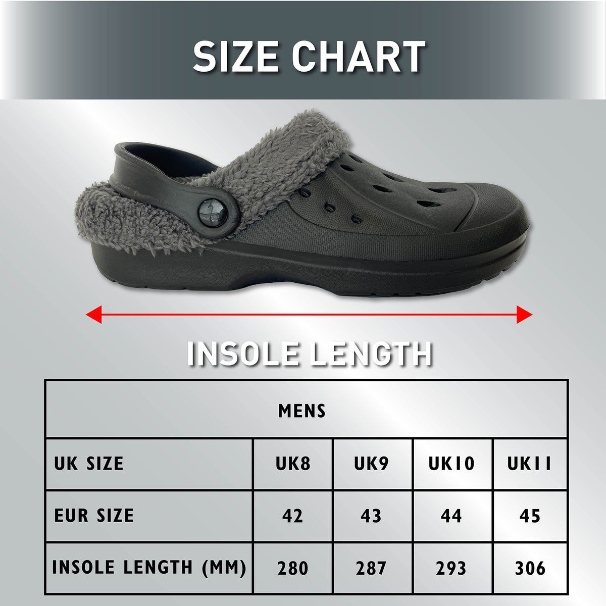 Mens Fleece Lined Clogs navy