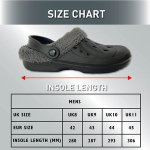 Mens Fleece Lined Clogs navy