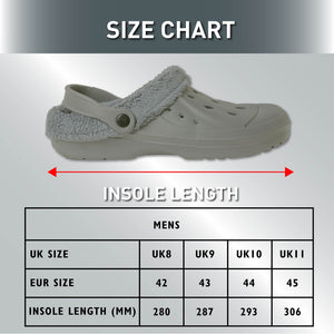 Mens Fleece Lined Clogs navy