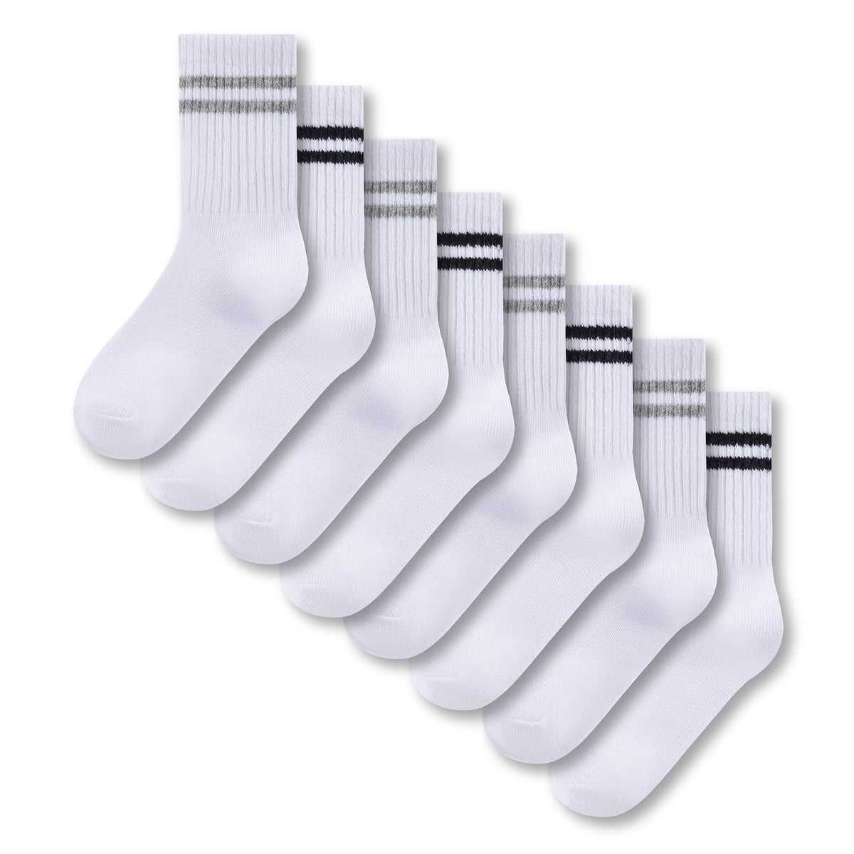 Boys 8pk Sports White Ankle Socks