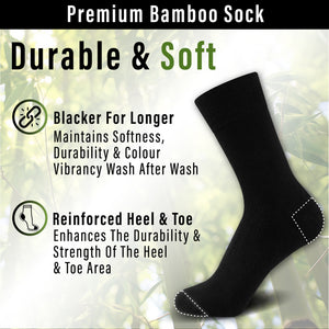 Black 10 Pack Mens Bamboo Blend Socks