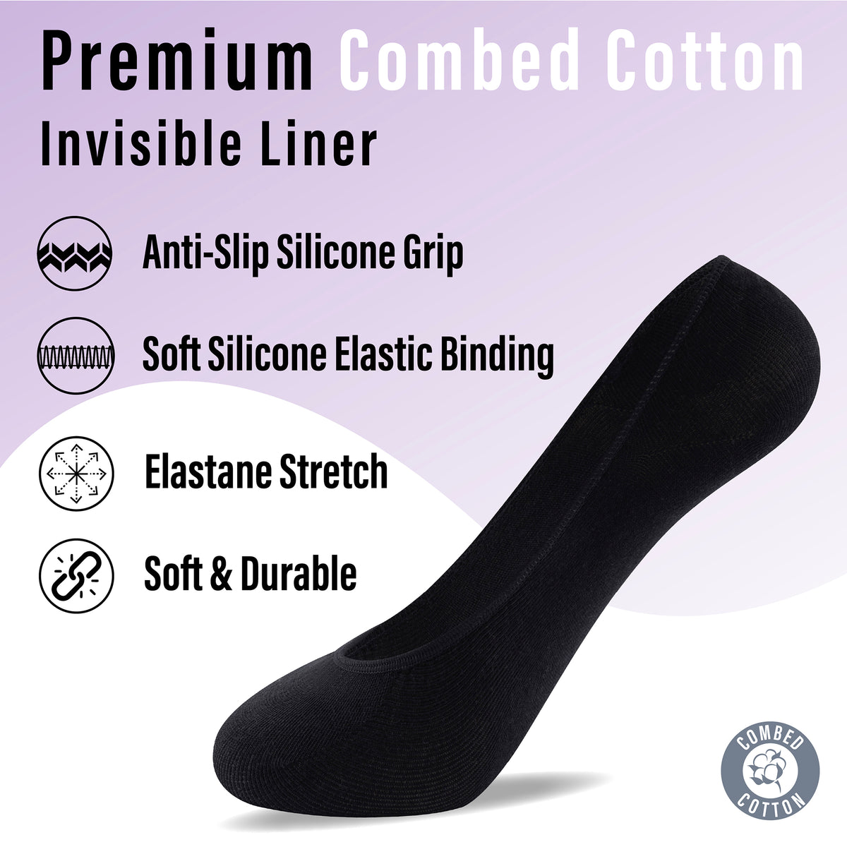 Womens 6pk Assorted Invisible Socks