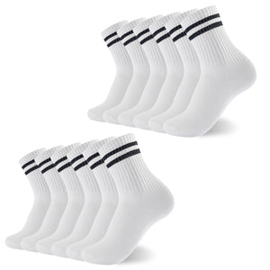 Womens 12 Pack Sports Ankle/Crop Length Socks (White)