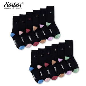 Womens 12PK Soxbox Embroidery Socks