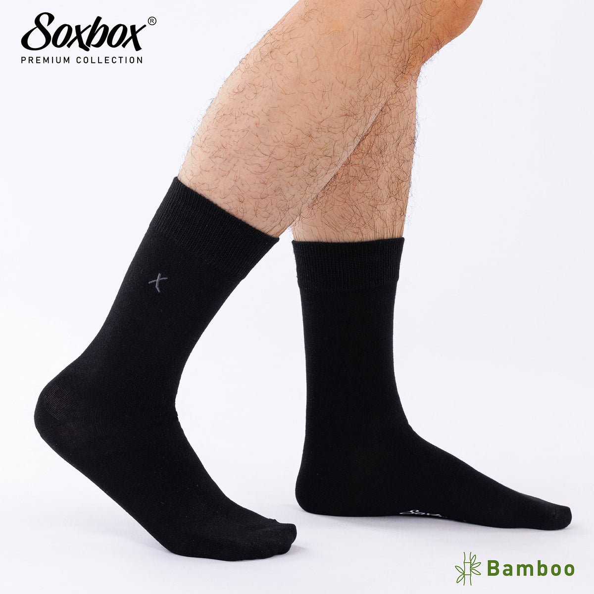 6PK Mens Bamboo Socks Black
