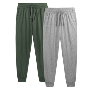 Mens 2PK Khaki/Grey Lounge Pants - Cuffed