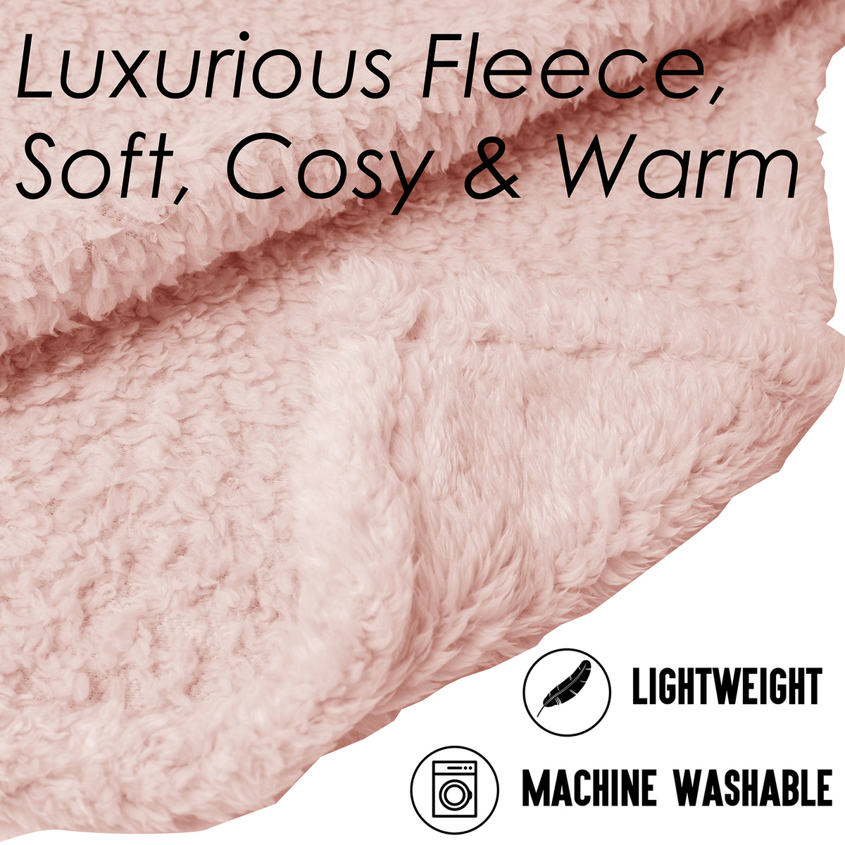 Teddy Fleece Blanket Pink