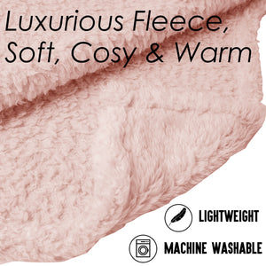 Teddy Fleece Blanket Pink