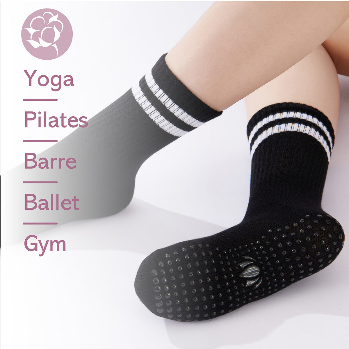 Womens 4pk Yoga & Pilates Neutral Ankle Socks
