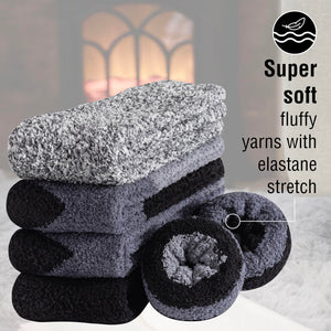 5PK Mens Cosy Socks Black Block