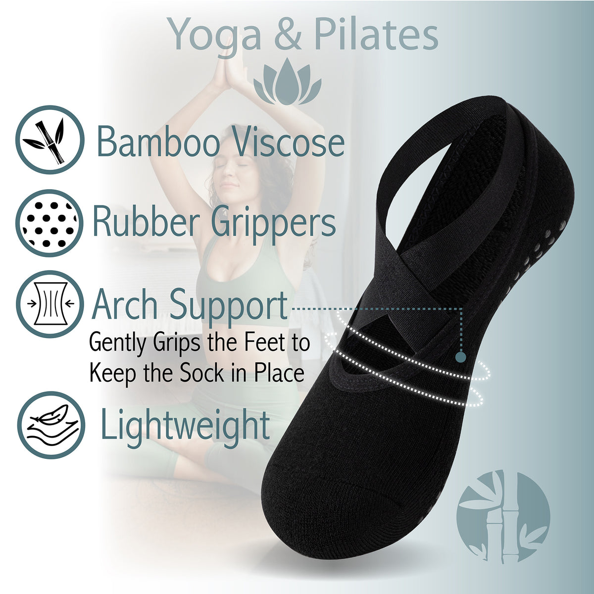 Womens 4pk Black Ballerina Socks