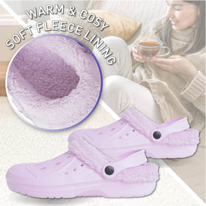 Ladies Fleece Lined Clogs new lilac