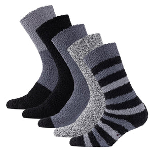 5PK Mens Cosy Socks Black Block
