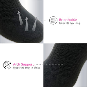 Ladies 12PK Trainer Liner Socks Black