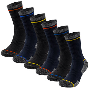 Mens 6 Pack Premium Cotton Blend Mixed Work Socks