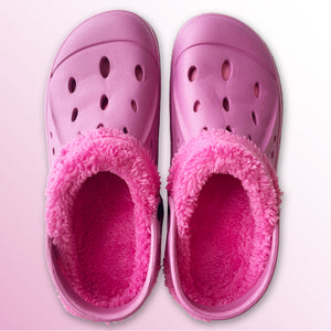 Womens Fleece Lined Clogs Berry