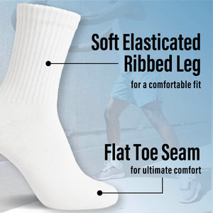 Mens 20PK Terry White Sports Socks