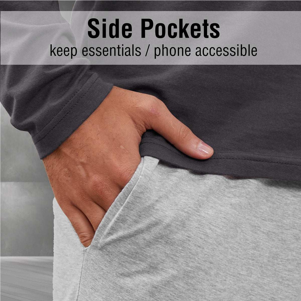 Mens 3PK Long Sleeved Grey/Blue Long Pyjamas Set