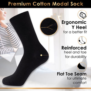 Black 6 Pack Mens Premium Modal Blend Socks