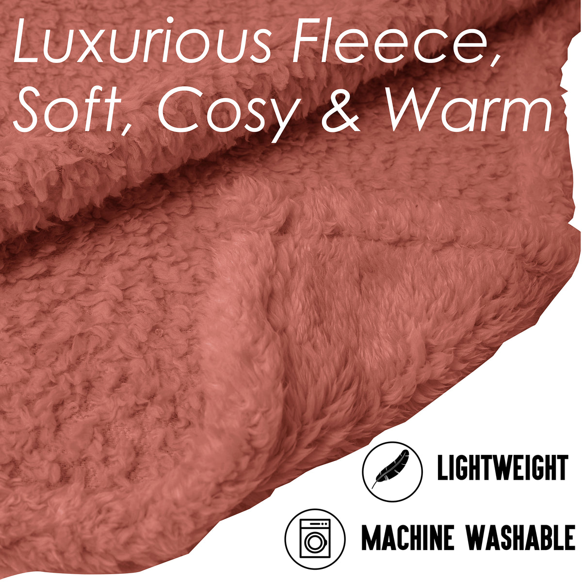 Teddy Fleece Blanket Blush Pink