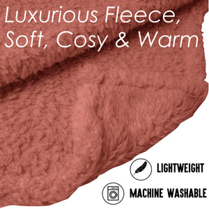 Teddy Fleece Blanket Blush Pink