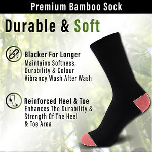 Black - Contast H&T 10 Pack Womens Bamboo Blend Socks